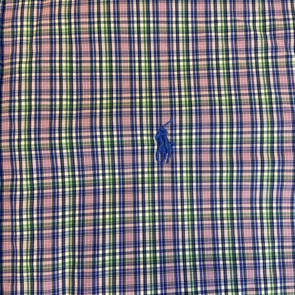 Ralph Lauren Men's Classic Fit Short Sleeve Button Up‎ Shirt Sz L Multicolor - Picture 9 of 9